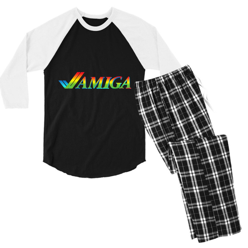 Amiga Tick Rainbow Retro Computer T Shirt Men's 3/4 Sleeve Pajama Set | Artistshot