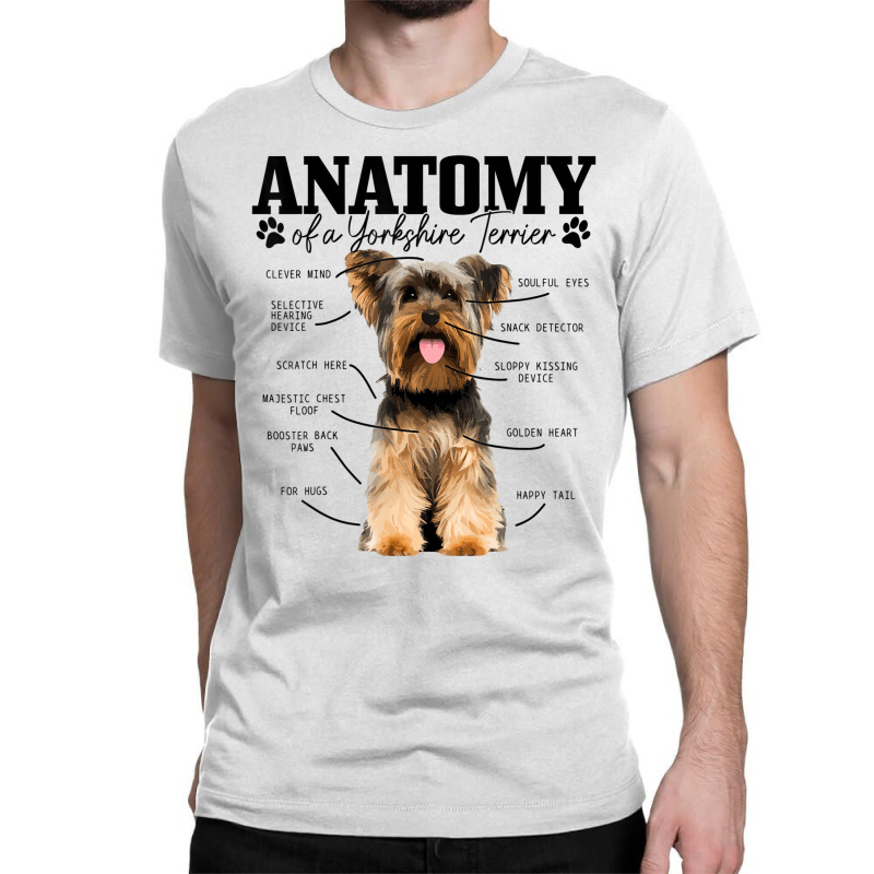 Anatomy Of A Yorkshire Terrier Funny Cute Dog York Classic T-shirt by marva | Artistshot