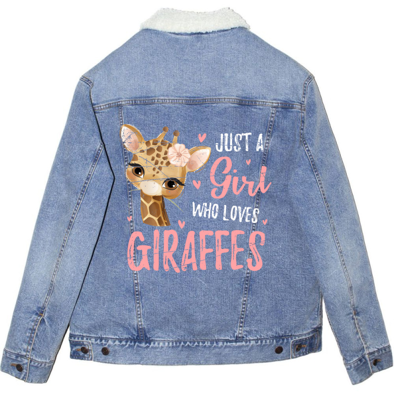 Africa Safari Animal Lover Women Girls Kids Giraff Unisex Sherpa-lined Denim Jacket | Artistshot