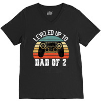 Daddy Again Leveled Up To Dad Of 2 Dad T Shirt V-neck Tee | Artistshot