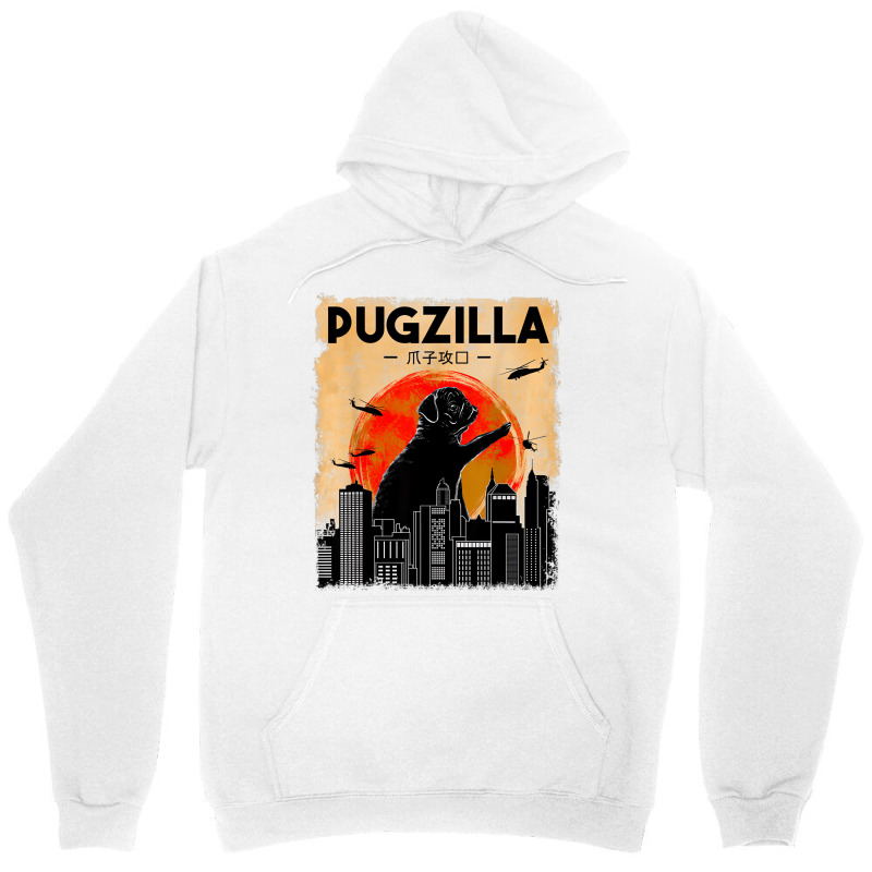 Funny Pug Dog Pugzilla Christmas Gifts For Pug Lov Unisex Hoodie by onofre | Artistshot