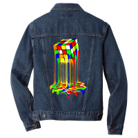 Awesome Graphic Melting Rubik Rubix Rubics Cube T Men Denim Jacket | Artistshot