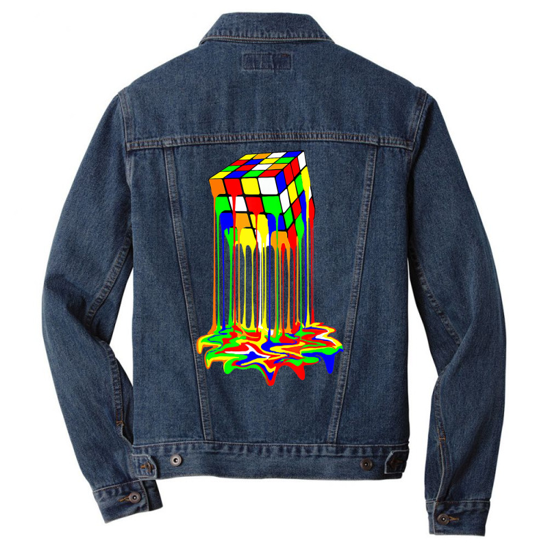 Awesome Graphic Melting Rubik Rubix Rubics Cube T Men Denim Jacket by likensjaymie | Artistshot