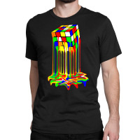 Awesome Graphic Melting Rubik Rubix Rubics Cube T Classic T-shirt | Artistshot