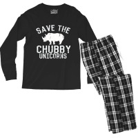 Funny Save The Chubby Unicorns Fat Rhino Hoodie Men's Long Sleeve Pajama Set | Artistshot