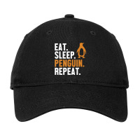 Eat Sleep Penguin Repeat Emperor Sea Bird King Pen Adjustable Cap | Artistshot