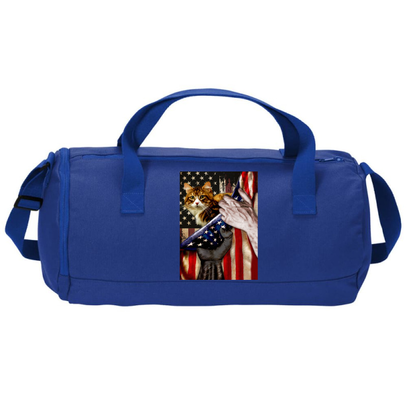 Independence Day Cat American Flag Duffel Bag | Artistshot