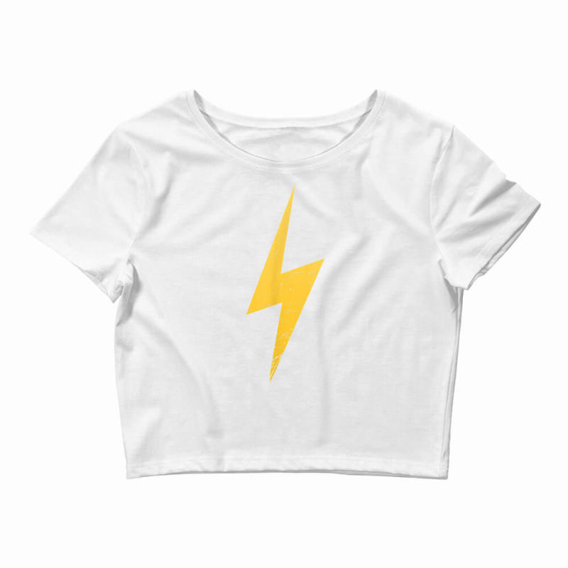 Minimalistic Design With Lightning Bolt Grunge T S Crop Top by modes | Artistshot