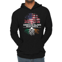 Irish American Flag Grown Roots St. Patrick's Day Lightweight Hoodie | Artistshot