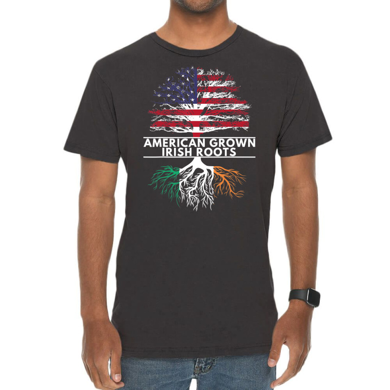 Irish American Flag Grown Roots St. Patrick's Day Vintage T-shirt | Artistshot