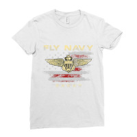 Fly Navy Shirt Classic Naval Officer Pilot Wings T Ladies Fitted T-shirt | Artistshot