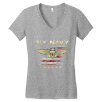 Fly Navy Shirt Classic Naval Officer Pilot Wings T Women's V-neck T-shirt | Artistshot