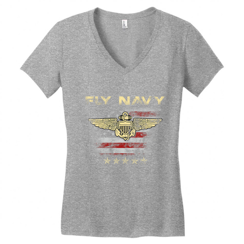 Fly Navy Shirt Classic Naval Officer Pilot Wings T Women's V-Neck T-Shirt by christieus | Artistshot