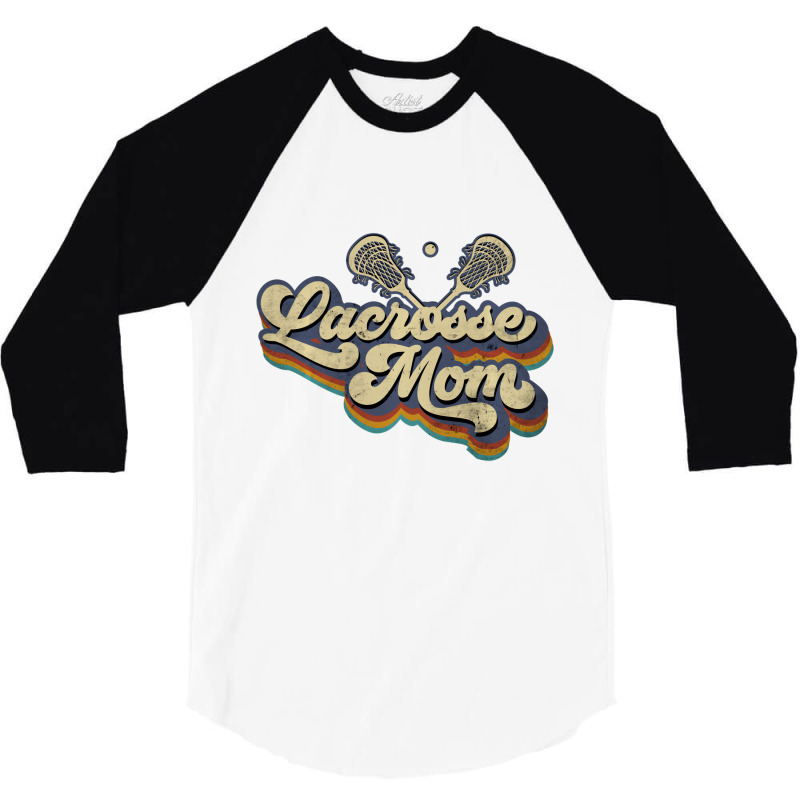 Lacrosse Mom Vintage Retro Lacrosse Stick Sun Gift 3/4 Sleeve Shirt | Artistshot