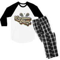 Lacrosse Mom Vintage Retro Lacrosse Stick Sun Gift Men's 3/4 Sleeve Pajama Set | Artistshot