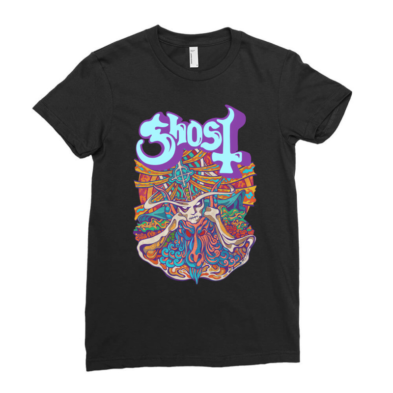 Ghost   Seven Inches Of Satanic Panic Pullover Hoo Ladies Fitted T-Shirt by ciullato | Artistshot