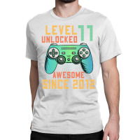 Level 11 Unlocked 11th Birthday 11 Year Old Boy Ga Classic T-shirt | Artistshot