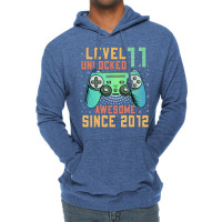 Level 11 Unlocked 11th Birthday 11 Year Old Boy Ga Lightweight Hoodie | Artistshot