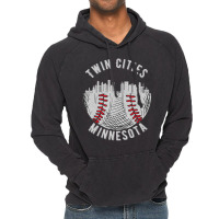 Cool Twin Cities Minnesota Mn Baseball Skyline St. Vintage Hoodie | Artistshot