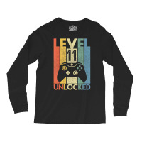 Level 11 Unlocked Shirt Funny Video Gamer 11th Bir Long Sleeve Shirts | Artistshot