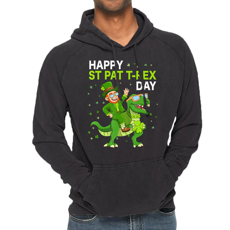 Happy St Pat Trex Day Dino St Patricks Day Kids To Vintage Hoodie | Artistshot