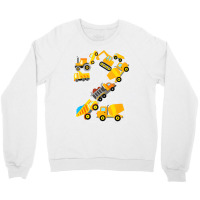 Construction Truck 2nd Birthday 2 Years Old Digger Crewneck Sweatshirt | Artistshot