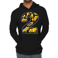 Construction Truck 2nd Birthday 2 Years Old Digger Lightweight Hoodie | Artistshot