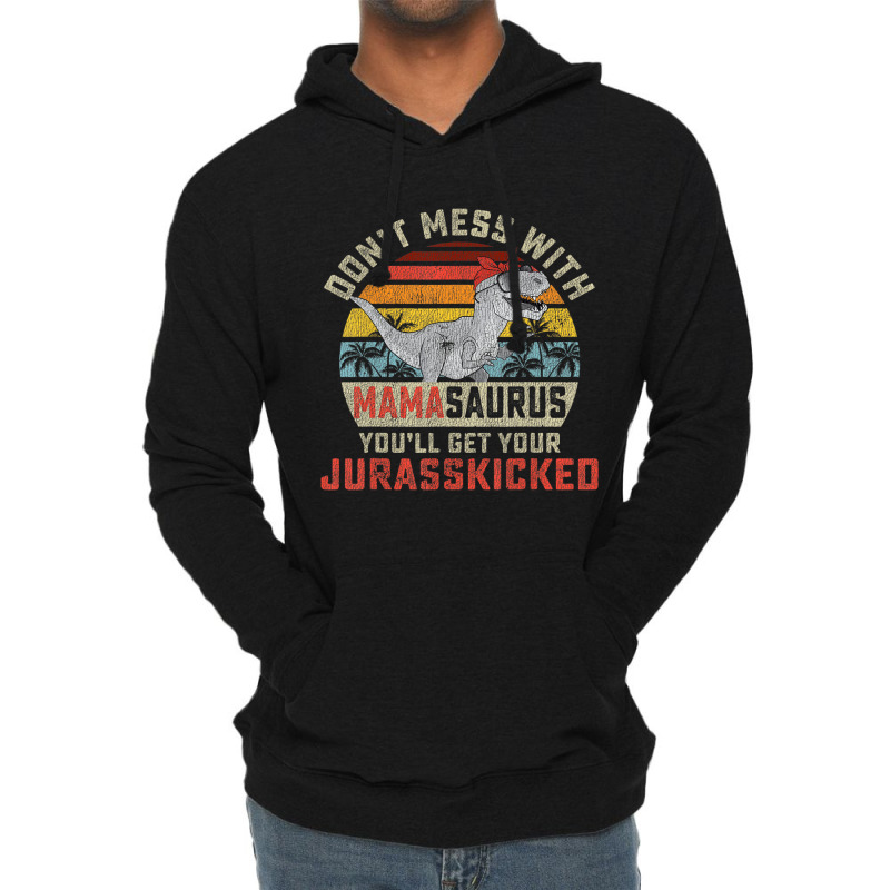 Dont Mess With Mamasaurus Youll Get Jurasskicked M Lightweight Hoodie | Artistshot