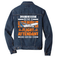 Flight Attendant Stewardess Gift Retro Men Denim Jacket | Artistshot