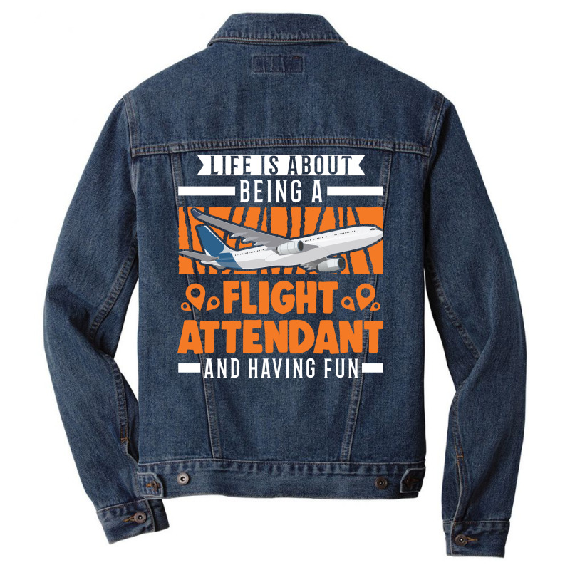 Flight Attendant Stewardess Gift Retro Men Denim Jacket | Artistshot