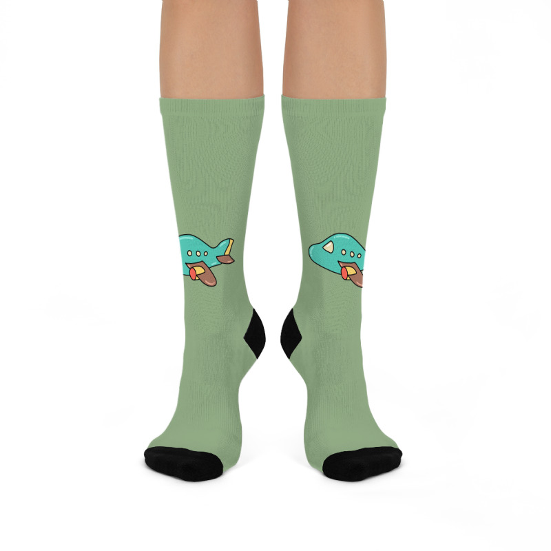 Cute Airplane Cartoon Art For Airplane Mechanic St Crew Socks | Artistshot