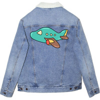 Cute Airplane Cartoon Art For Airplane Mechanic St Unisex Sherpa-lined Denim Jacket | Artistshot