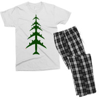 Airliner Airplane Christmas Tree Aviation Holiday Men's T-shirt Pajama Set | Artistshot