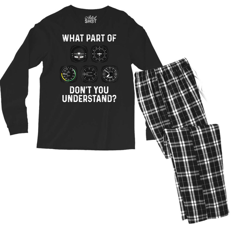 Funny Pilot Design For Men Women Airplane Airline Men's Long Sleeve Pajama Set | Artistshot