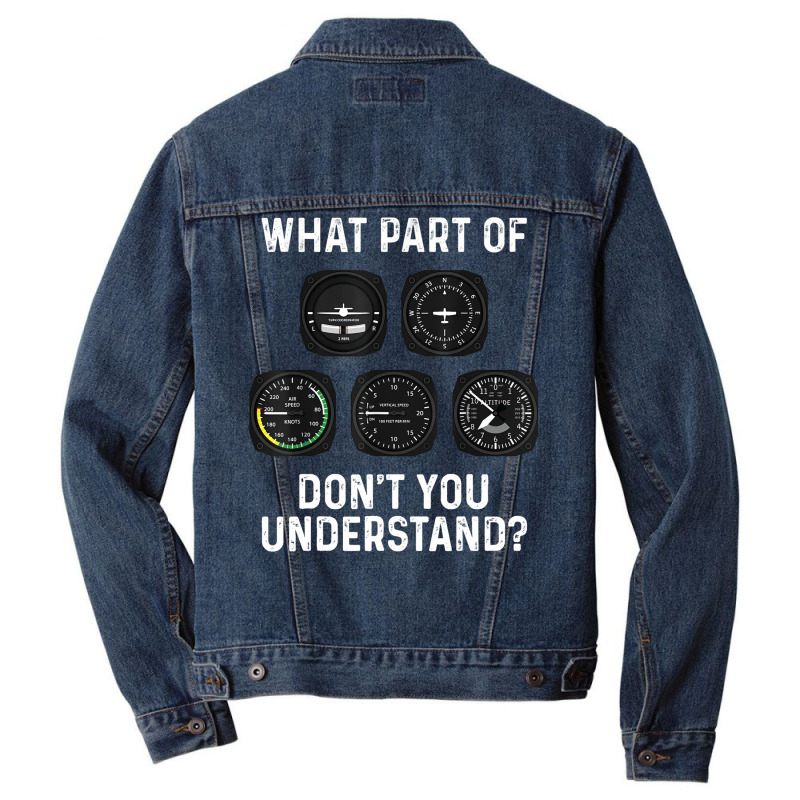 Funny Pilot Design For Men Women Airplane Airline Men Denim Jacket | Artistshot