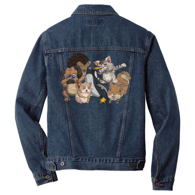 Cat Dog Hedgehog Squirrel Penguin Cute Animals Hip Men Denim Jacket | Artistshot