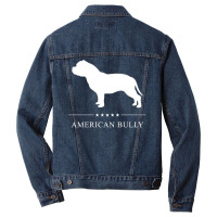 American Bully White Silhouette Summer Men Denim Jacket | Artistshot