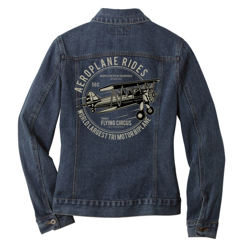 Gift For Pilots Flying An Aircraft And Aeroplane G Ladies Denim Jacket by anteabeenle4 | Artistshot