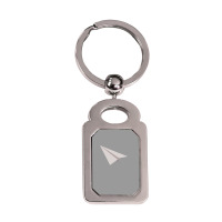 Paper Plane Travel Silver Rectangle Keychain | Artistshot