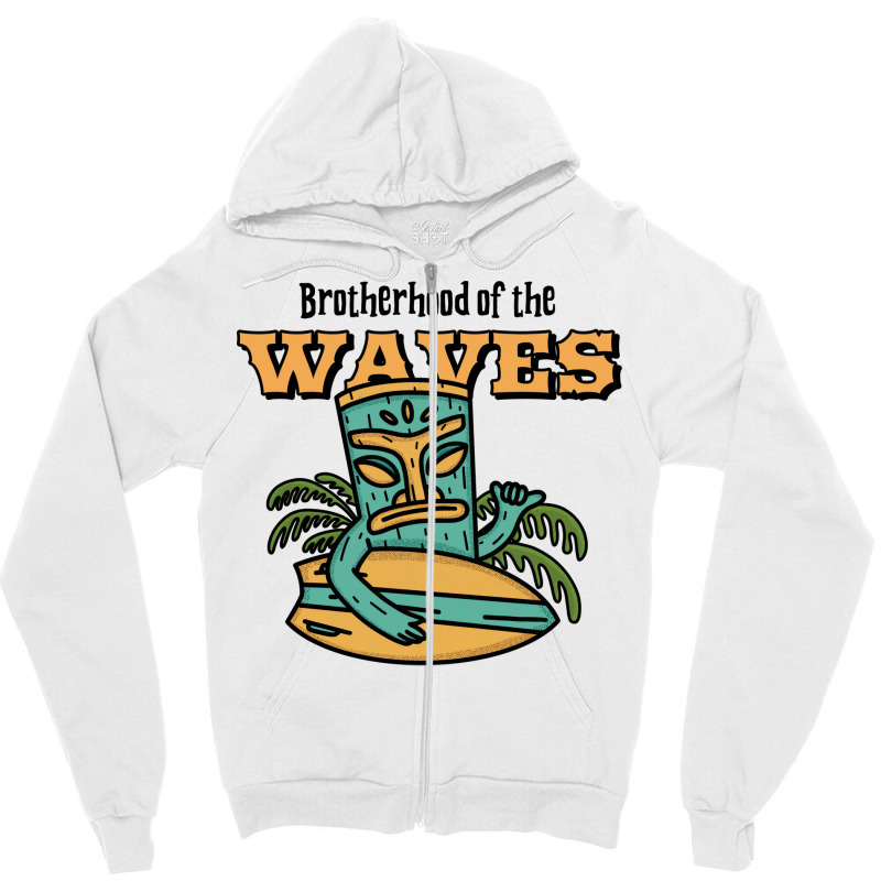 Brotherhood Of The Waves 70s Zipper Hoodie by sbusiozald | Artistshot