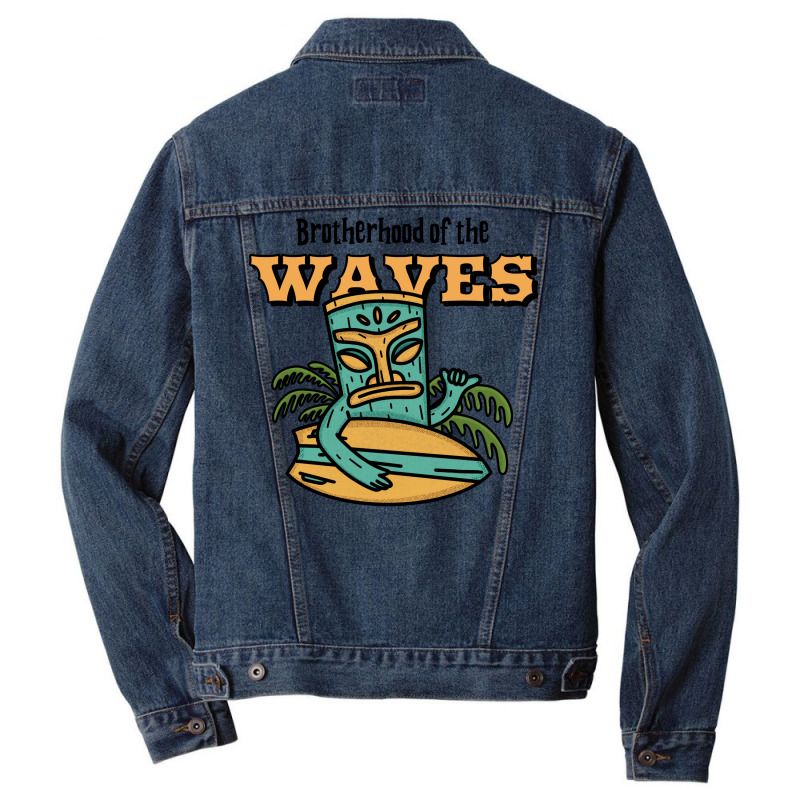 Brotherhood Of The Waves 70s Men Denim Jacket by sbusiozald | Artistshot