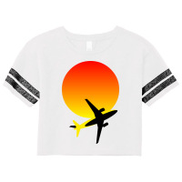 Minimalist Airplane And Sunset Silhouette Hipster Scorecard Crop Tee | Artistshot