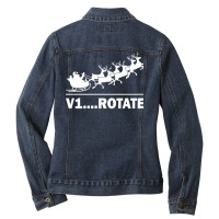 Thats How Santa Takes Off Gift Ladies Denim Jacket | Artistshot