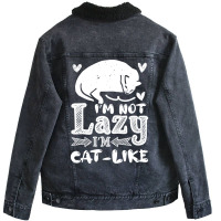 Cats Funny Sayings 27 Neg Unisex Sherpa-lined Denim Jacket | Artistshot