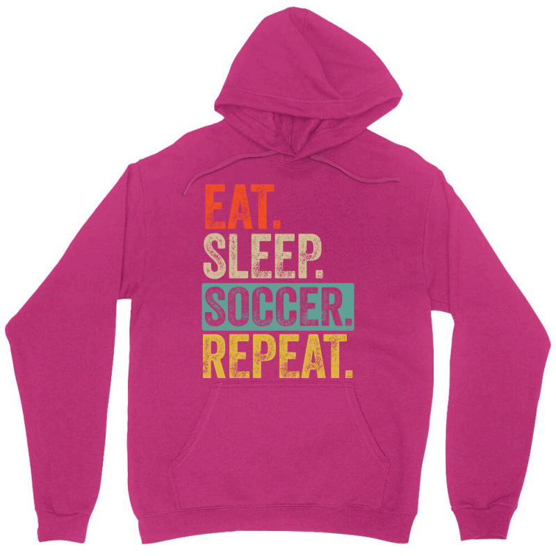 Eat Sleep Soccer Repeat Retro Vintage Nostalgia Qu Unisex Hoodie by sbusiozald | Artistshot