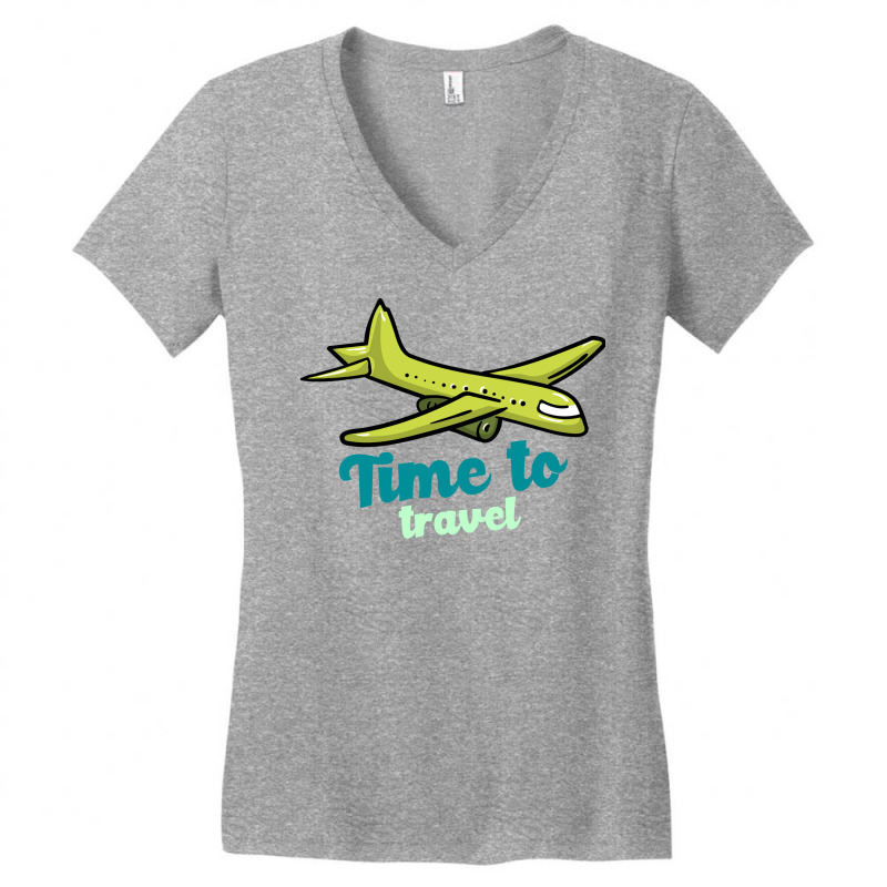 Time To Travel Summer Women's V-Neck T-Shirt by kayyalrascona | Artistshot