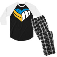 Beach Volleyball Heart Trending Men's 3/4 Sleeve Pajama Set | Artistshot