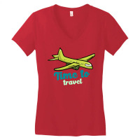 Time To Travel Girl Women's V-neck T-shirt | Artistshot