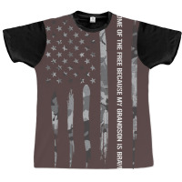 Home Of The Free Because My Grandson Is Brave Blue Graphic T-shirt | Artistshot