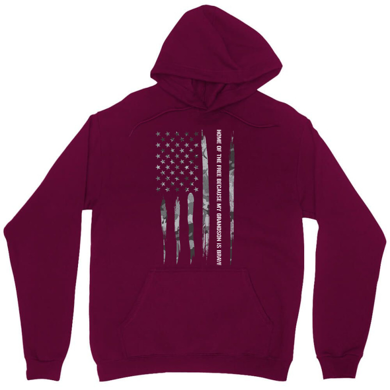 Home Of The Free Because My Grandson Is Brave Blue Unisex Hoodie | Artistshot